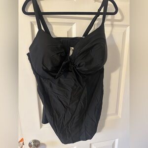 Cacique Elegant Black Tankini Swimwear (Top Only) Size 42G